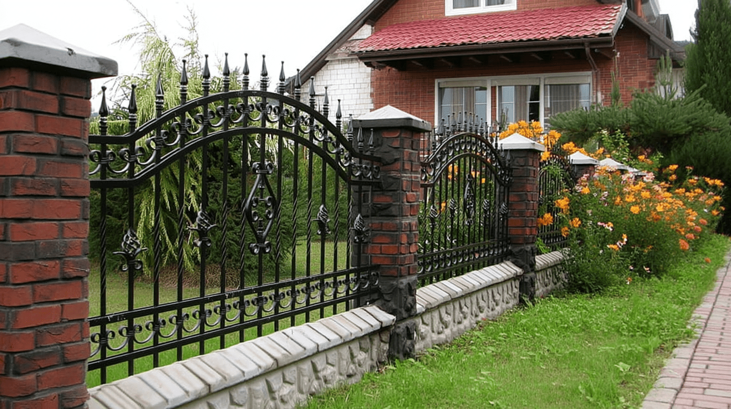 Geschmiedetes Gartengeländer mit Spiralmustern
